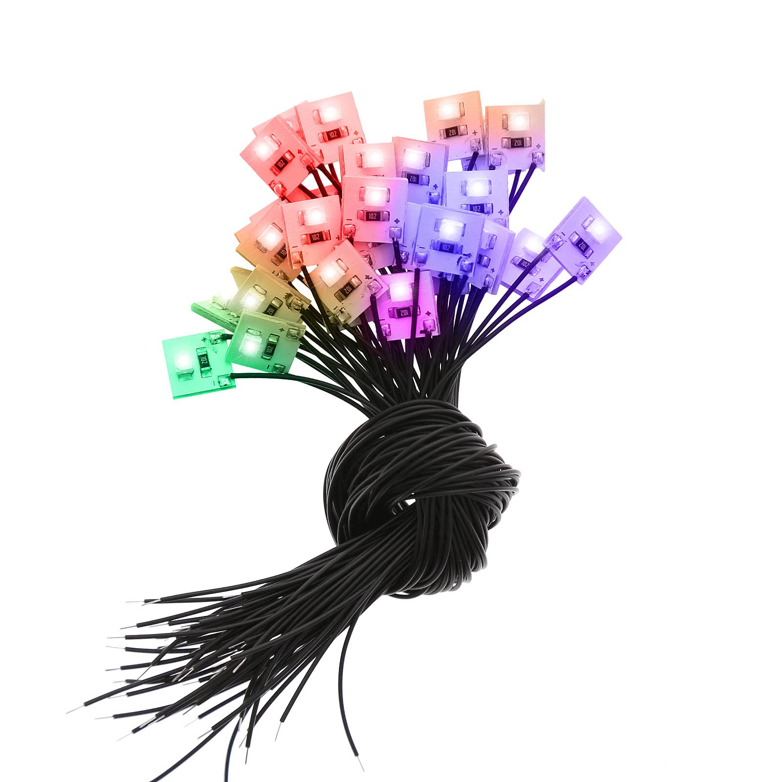 Evemodel 70pcs Pre Wired Mixed Color SMD 3528 Led Lamp Light Set 12V ~ 18V