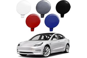 TOPUS Front Bumper Tow Hook Cover Towing Eye Cap Fit for Tesla Model 3 2017-2019 108417300E 1084173-00-E (White, Left Driver 