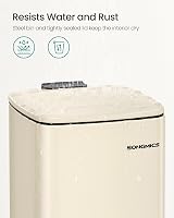 SONGMICS 6 L Kitchen Bin Stainless Steel Pedal Trash Can with Inner Bucket view 4