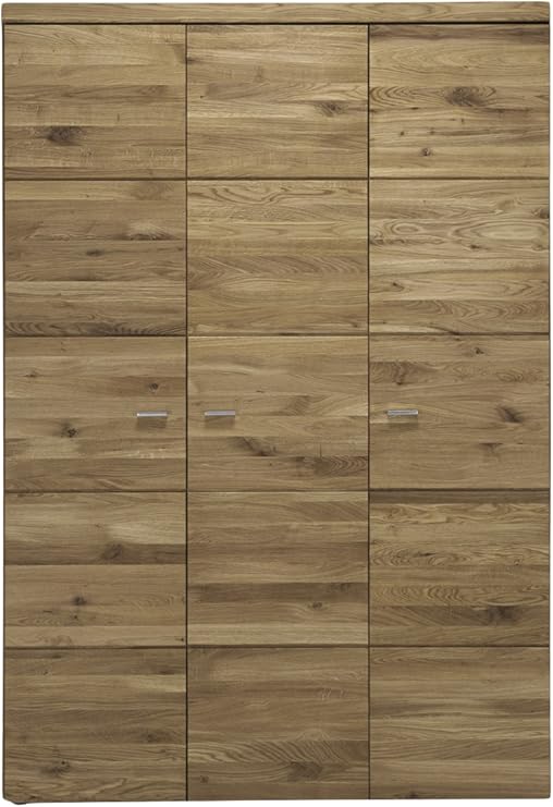 Firstloft Vomika Kleiderschrank 3 Turig Eiche Teilmassiv Geolt Front Massiv Furniert Korpus Innen Nachbildung Holz 57 X 136 X 199 Cm Amazon De Kuche Haushalt