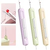 Needle Threaders, 3PCS 2 in 1 Needle Threader Seam Ripper for Hand Stitching, Upgraded Automatic Needle Threader with Stretchable Thread Insertion Needles, Sewing Supplies, Sewing Stitch Remover Tool