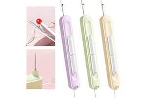 GENERIC Needle Threaders, 3PCS 2 in 1 Needle Threader Seam Ripper for Hand Stitching, Upgraded Automatic Needle Threader with Stretchable Thread Insertion Needles, Sewing Supplies, Sewing Stitch Remover Tool