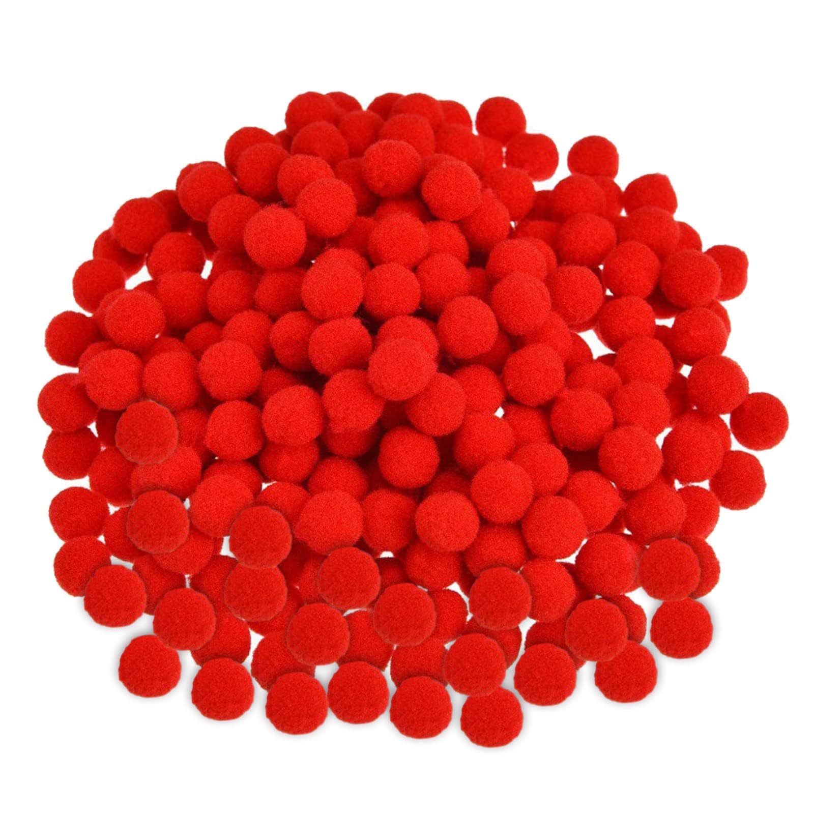MIVAIUN 1000 Pieces 10mm Pom Poms Ball Craft Supplies Coloured Pom Poms DIY Creative Crafts Decorations for Arts Easter Christmas Birthday Party DIY Decor Art Crafts(Red)