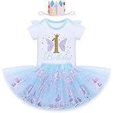 IBTOM CASTLE Baby Girl 1st Birthday Cake Smash Outfit Sequin Butterfly Romper Princess Tutu Dress Headband Photoshoot Clothes