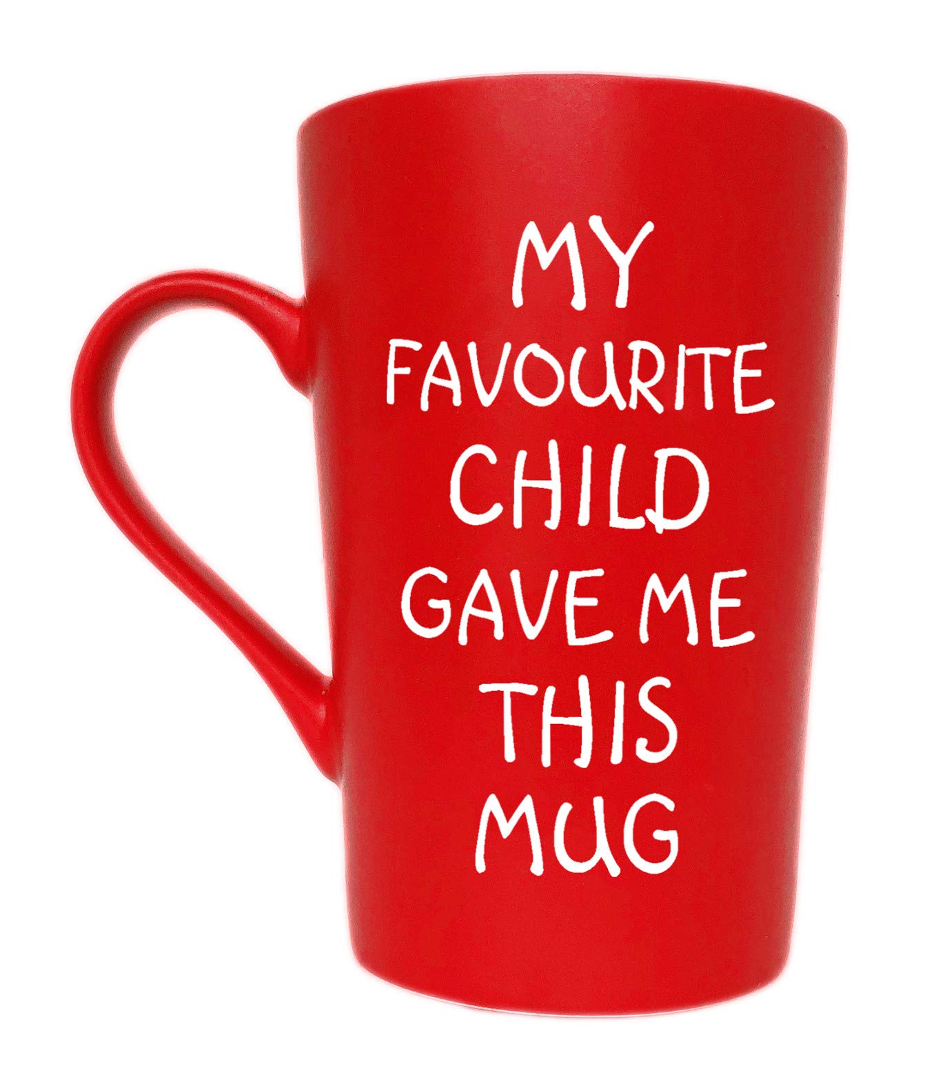 This Funny Christmas Gifts Coffee Mug, My Favourite Child Gave Me This Mug, Best Dad and Mum Gifts Father's Day and Mother's Day Present Idea from Daughter Son Kids, Red 12 Oz