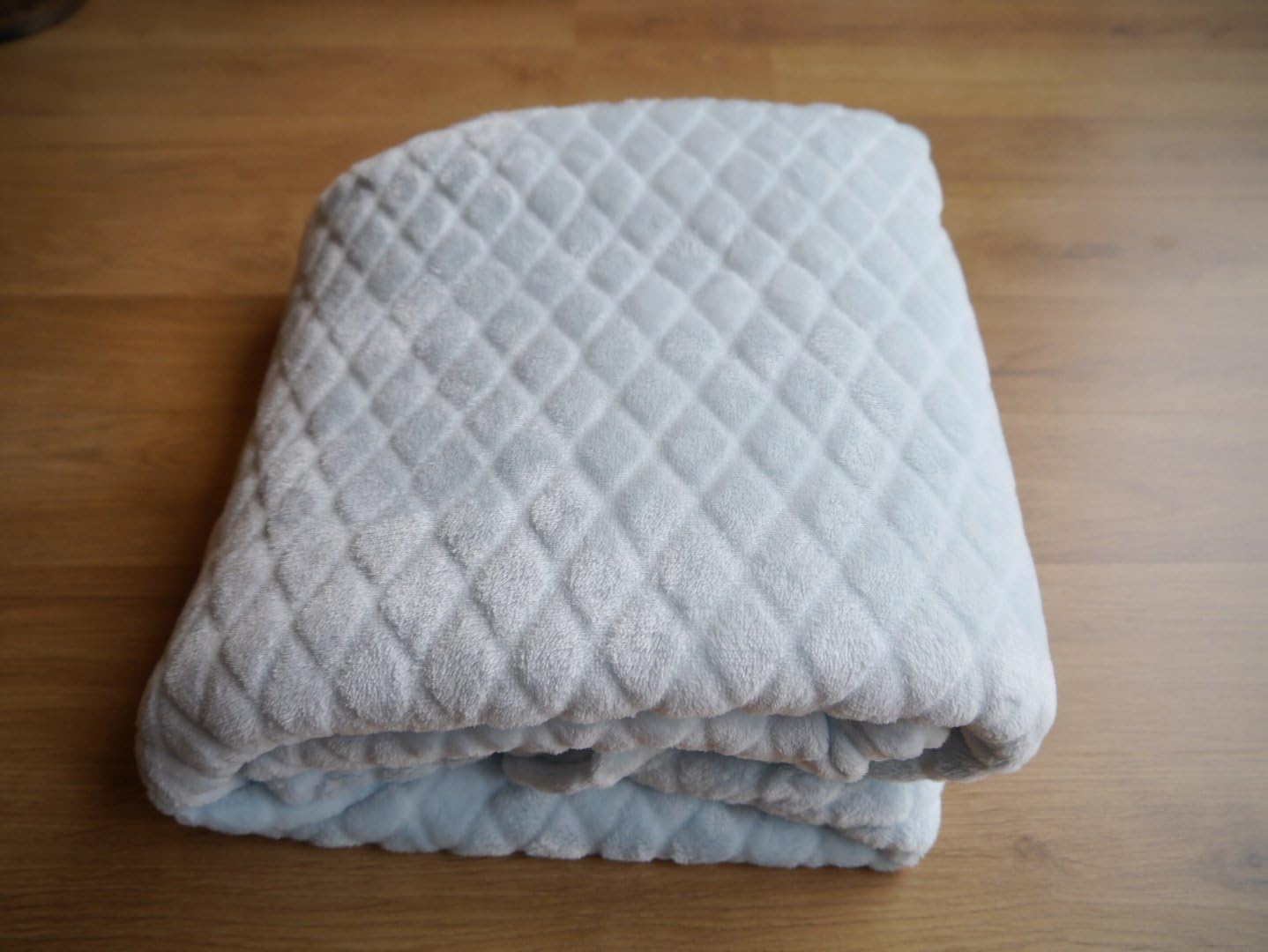 Harwoods Diamond Sheared Mink Fleece Throw, Duck Egg, 140 x 200 Cm