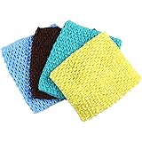 Andux 6 Inch Assorted Colors Baby Girl Crochet Tutu Tube Tops Chest Wrap Wide Crochet Headbands Pack of 4 ETMX-01