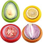 T-Raputa Avocado Saver and Tomato Holder - Set of 4 Reusable Storage Containers for Fridge - Ideal for Garlic, Onions, Lemons, and Potatoes