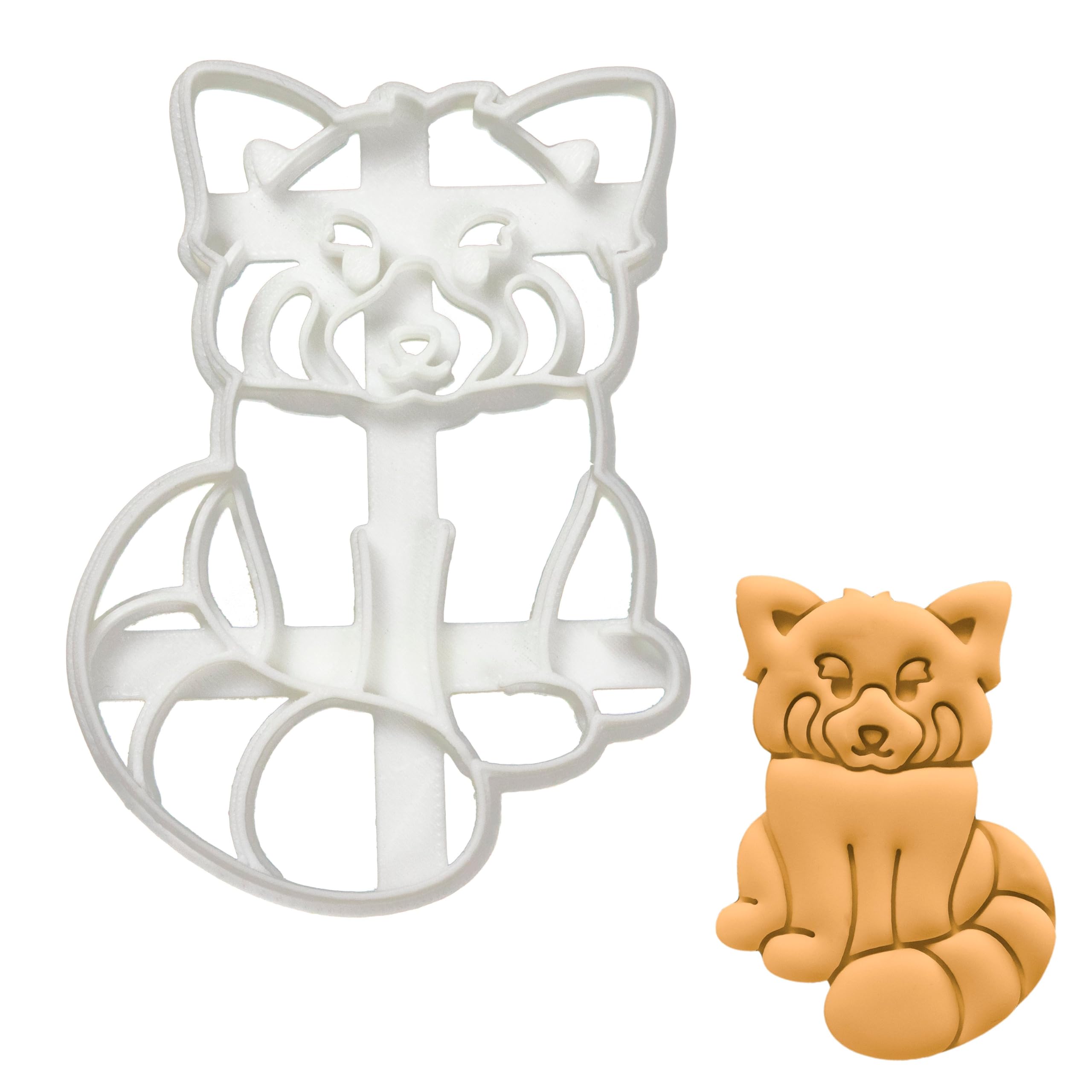 BAKERLOGY Red Panda Sitting Cookie Cutter - Detailed Biscuit Cutter Design for Baking and Crafts, Ideal on Fondant, Dough, Clay