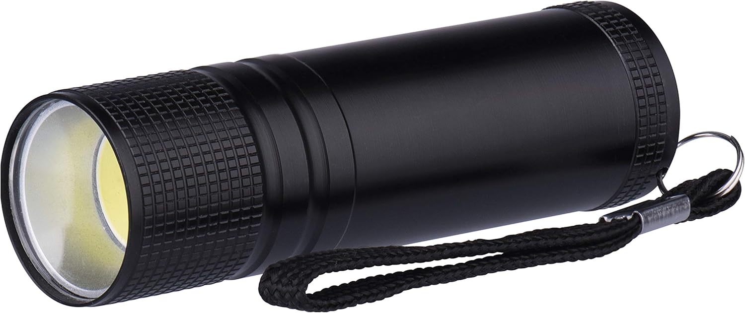 EMOS LED Mini Flashlight with Hand Strap, Shock Resistant Metal Household Lamp, Luminous Flux 100 Lumens, 15 m Light Distance