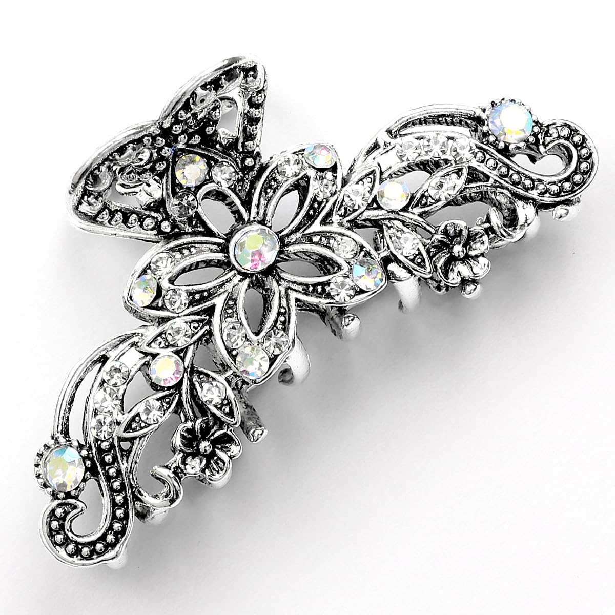 Rumyve 1 Piece Vintage Hair Claw - Sparkling Rhinestone Butterfly Hair Clip for Retro Women, Girls, Wedding, Bride