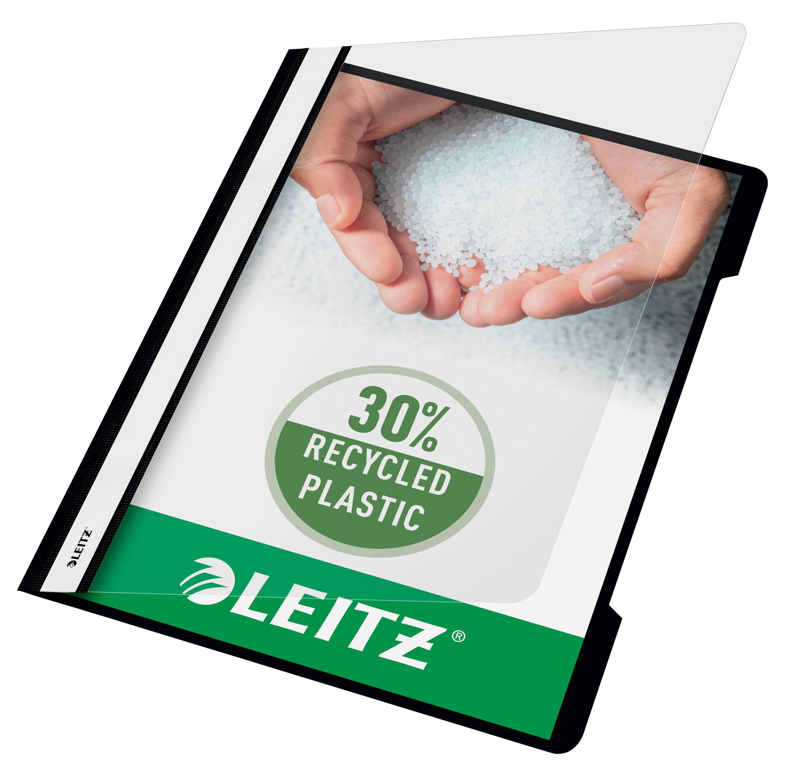 Leitz A4 Standard Plastic File, Pack of 25, 250 Sheet Capacity, Black, 41910095