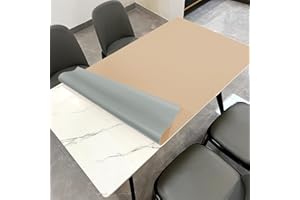 Zinkooat Leather Table Protector,1.8mm Thick,36x60 Table Mat,Table Protector for Dining Room Table,Dining Table Protector,Kitchen Table Cover,Table Cover Protector.(Light Brown+Gray)
