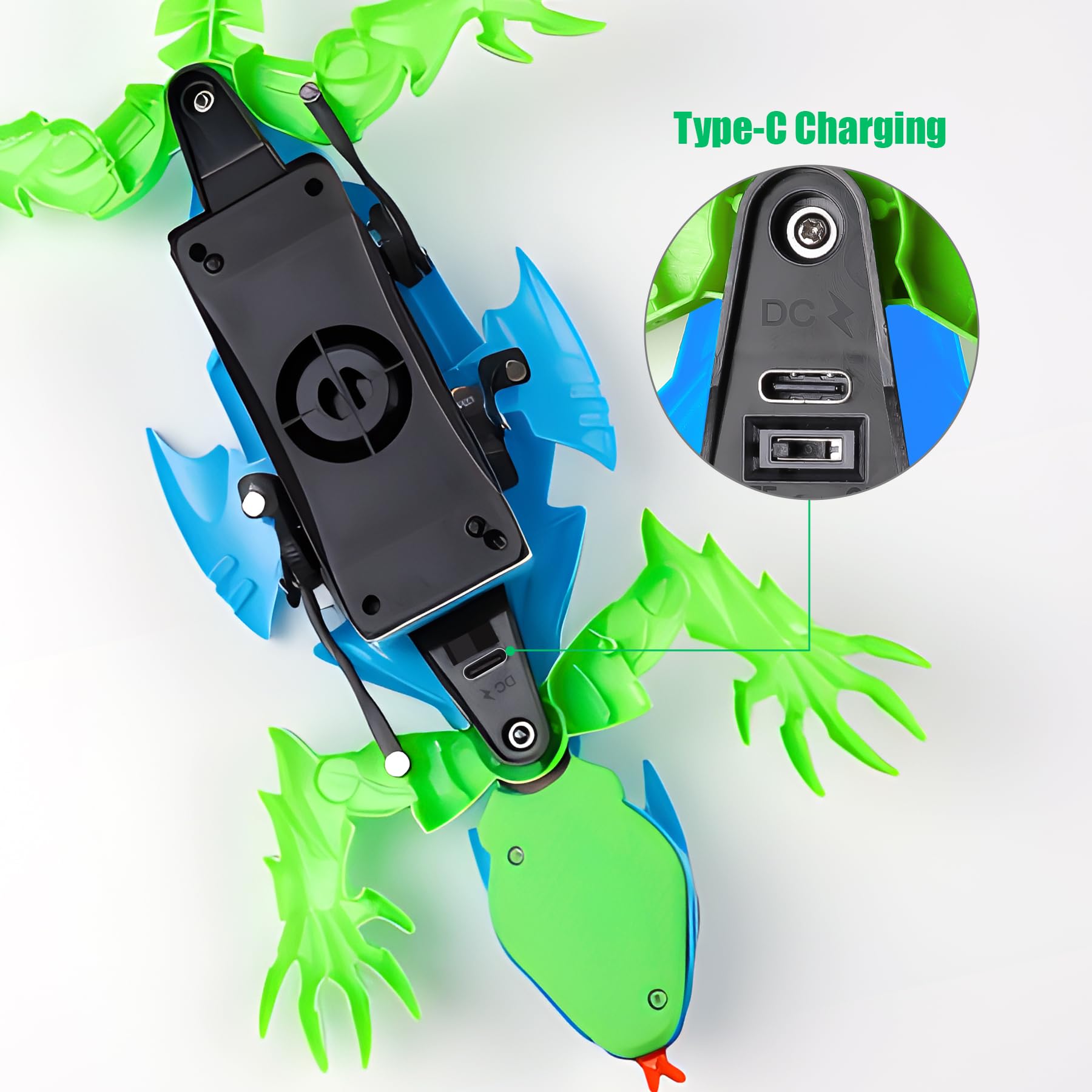 TWFRIC Wall Climbing Gecko Lizard, Robot Geckos Lizards Rechargeable Remote Control Car Toy RC Cars Toys for Kids RC Crawler for Boys & Girls Ages 6 & Up Halloween Christmas Birthday Gifts (Blue)