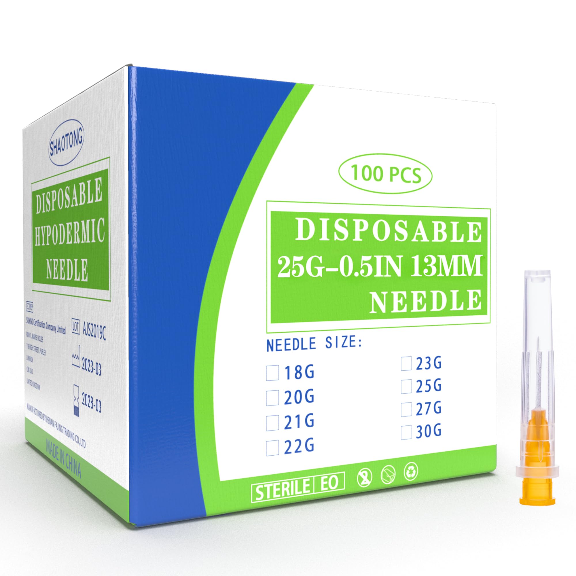 Photo 1 of Meterbox 100 Pack 25 Ga 1/2 inch Disposable Needles with Caps for Scientific and Industrial Dispensing Individually Wrapped