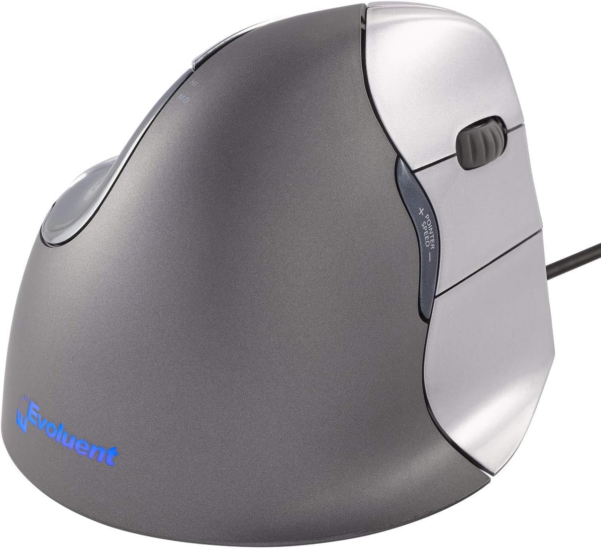 Ergonomic mouse Evoluent VerticalMouse 4 Right Regular, Black, Grey/Silver, Medium/Large, VM4R