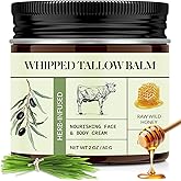 LOPIANY Whipped Beef Tallow for Skin: Grass Fed Tallow & Honey Balm for Face Body - Natural Skincare Moisturizer for Dry Skin Hydration Care 2oz