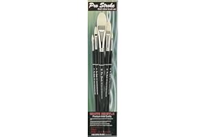 Creative Mark Pro Stroke Premium Artist White ChungKing Hog Bristle Paint Brush - Filbert [5 Piece Value Set]