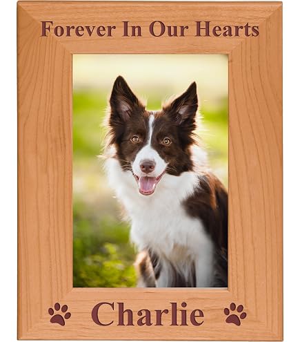 Personalised Photo Frame You Left Your Paw Prints Forever In My Heart Pet Dog Memorial Engraved Wooden Frame 5x7 Gift-923418