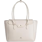 LOVEVOOK Laptop Bag for Women Soft Leather Work Bag, Office Shoulder Tote Purse Professional Briefcase with Flap Design