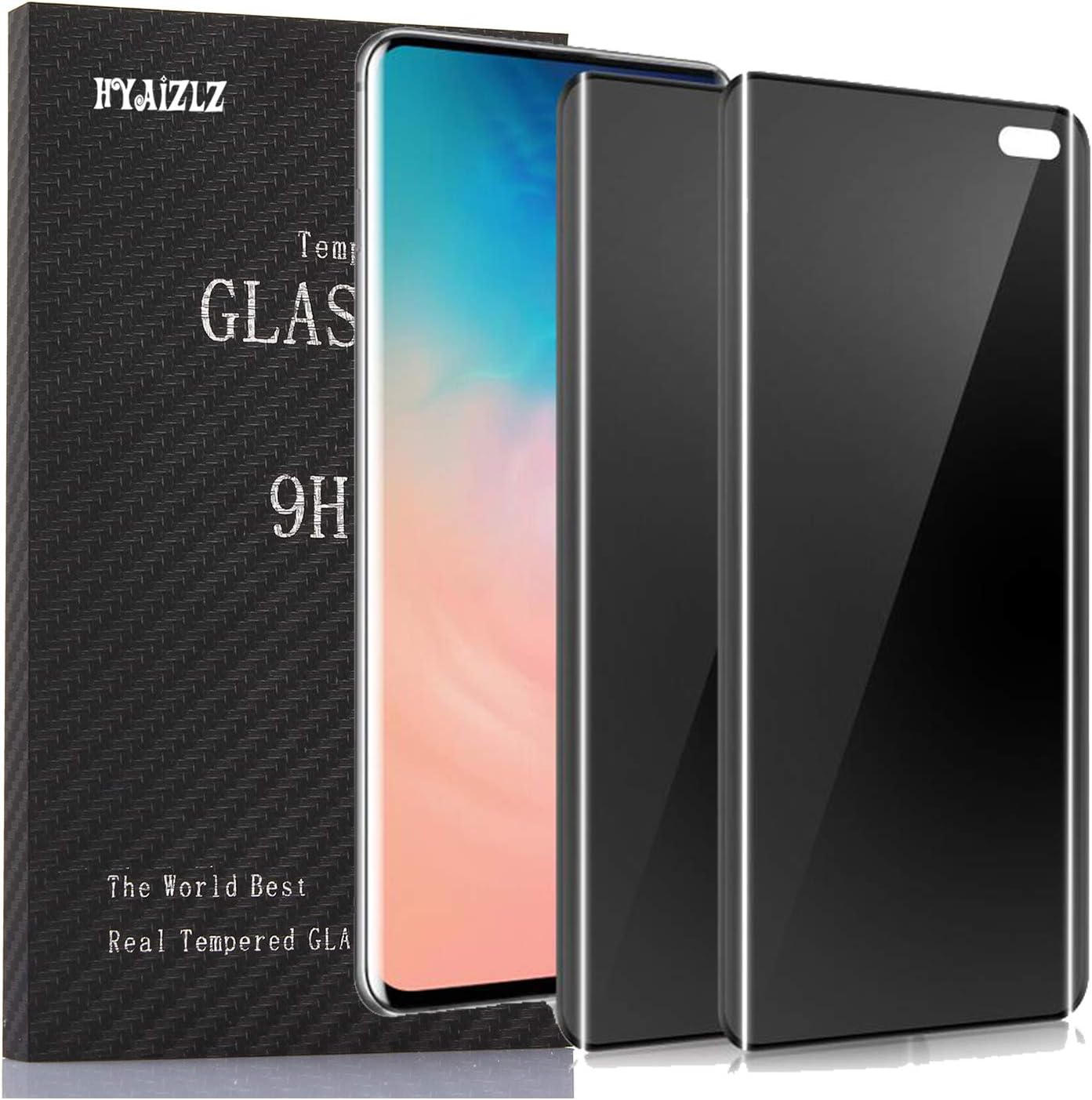 Galaxy S10 Plus Privacy Screen Protector,HYAIZLZ 9H Hardness Tempered Glass Anti-Spy Screen Protector Shield for Samsung…