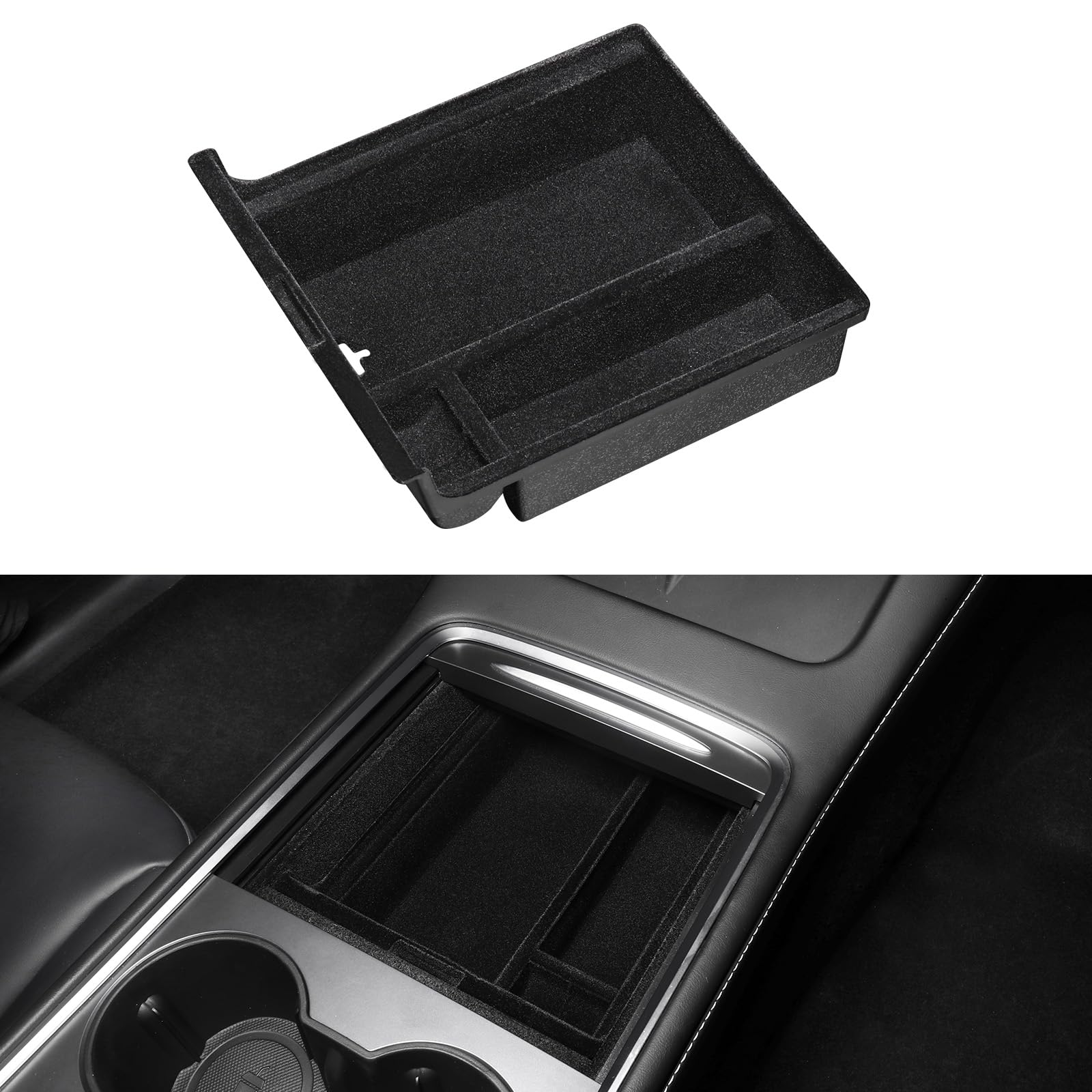 BASENOR 2024 Upgraded Tesla Model Y Model 3 Center Console Organizer with Coin Purse and Sunglasses Holder for 2021-2023 Model 3 2021-2024 Model Y(Not Fit 2024 Model 3)