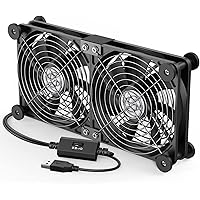 ELUTENG Dual USB Computer Cooling Fan High Speed 120mm Computer Fan Adjustable 5V USB Port Heatsink USB Cooling 12cm for Lapt