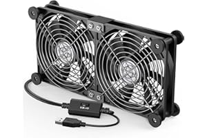 ELUTENG Dual USB Computer Cooling Fan High Speed 120mm Computer Fan Adjustable 5V USB Port Heatsink USB Cooling Fan 12cm for Laptop Receiver DVR PlayStation Xbox Desk Computer Cabinet Cooling