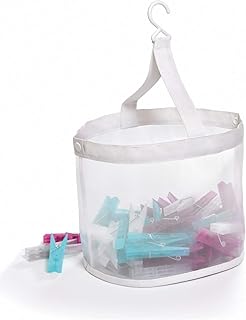 Domopak Living Korb portamollette und Klammern, weiß, Durchmesser 20 cm x Höhe 19 cm