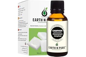E.a,r't.h N P.u,r'e Camphor Oil | Kapoor Oil | 100% Pure & Natural, Therapeutic Grade | Undiluted Essential Oil For SkincA.Re