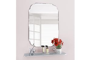 KOHROS Wall Silver Backed Mirrored Glass Panel Best for Vanity, Bedroom, or Bathroom (18"x 24"), Sliver