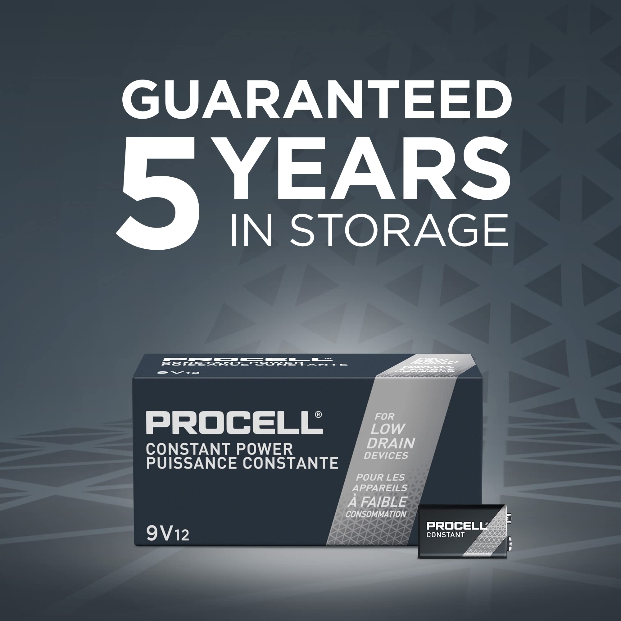 PROCELL Constant 9V Long-Lasting Alkaline Batteries (72 Pack), 5-Year Shelf Life, Bulk Value Pack for Consistent Moderate Drain Professional Devices