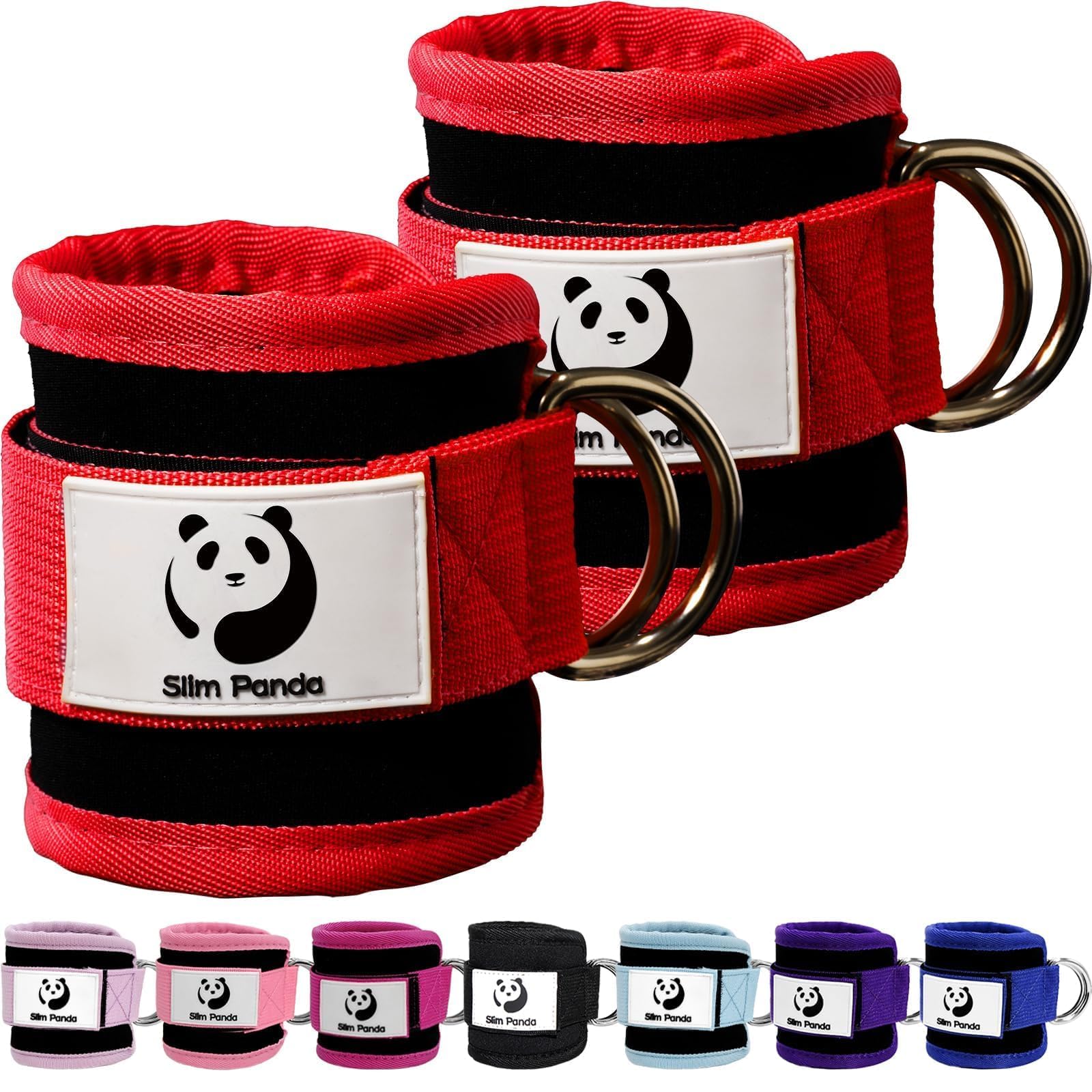 Slim Panda Ankle Strap for Cable Machine Attachments, Resistance Bands for Kickbacks, Glute Workouts, Leg Extensions, Curls, and Hip Abductors for Men and Women