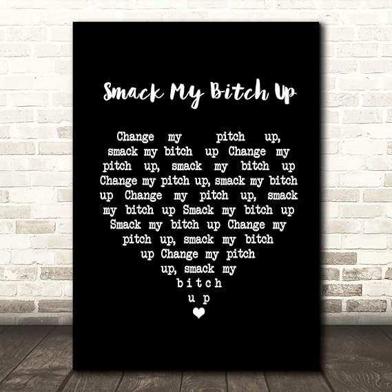 Amazon Com Smack My Bitch Up Black Heart Song Lyric Print Office Products amazon com