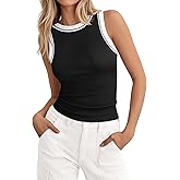 BTFBM High Neck Tank Top for Women Sleeveless Ribbed Y2k Clothes Basic Shirts Going Out Outfits Spring Summer Tops 2026