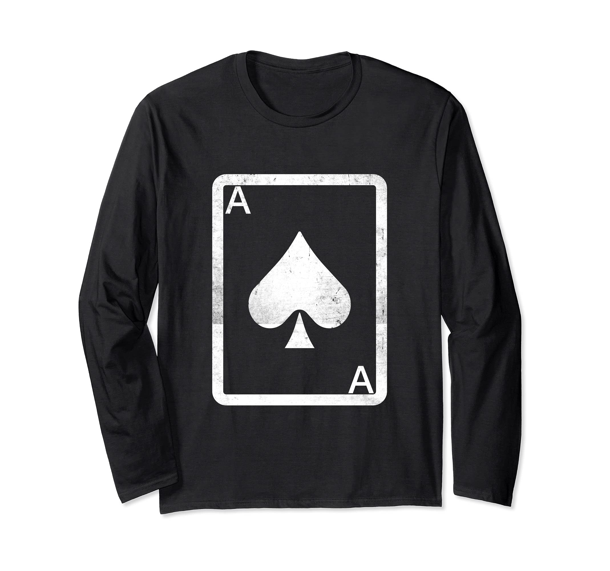 Funny Card Player Ace Of Spade Poker Gambling Gifts Long Sleeve T-Shirt