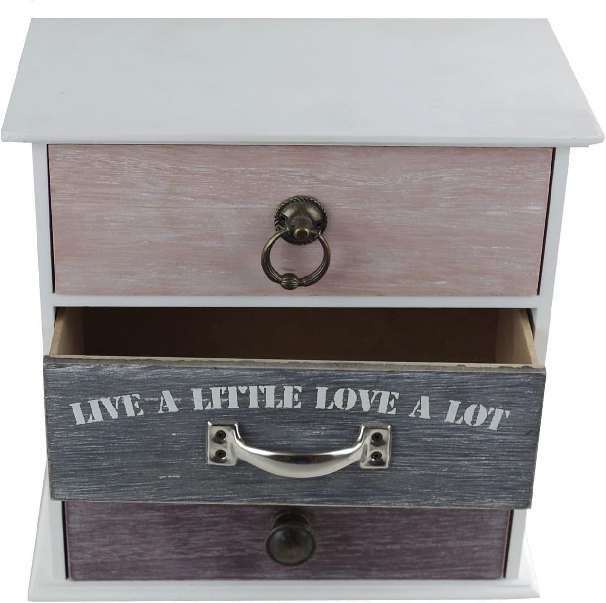 Live A Little Wooden Table Top 3 Drawer Storage Unit Chest Cabinet Amazon Co Uk Diy Tools