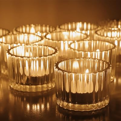 Vohocandle Clear Tealight Holder Set of 12 3.5x5 cm Glass Tealight Holders