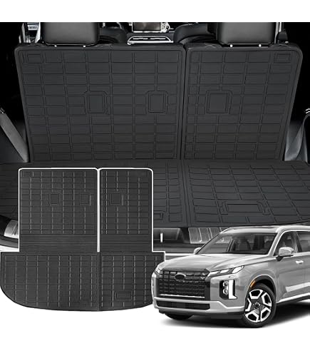 Auxko All-Weather Cargo Liner & Back Seat Protector For Hyundai Palisade 2020-2025 - TPE Rubber