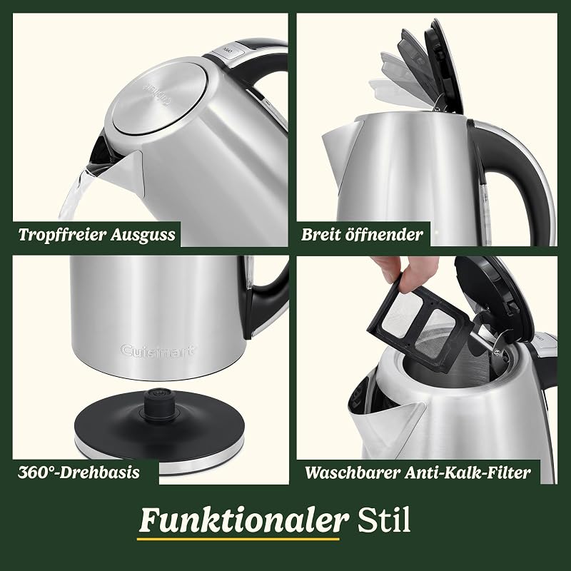 – Smart‑Elite‑Wasserkocher mit mehreren Temperatureinstellungen – Edelstahl CPK525E