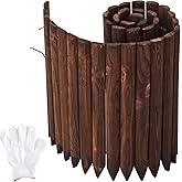 Flexible Wooden Garden Border Edging - 15.7" H x 47.2" L (1PACK)
