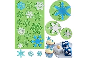 ACTVTY Snowflake Fondant Molds, 3D Christmas Snowflake Sugarcraft Mold, Silicone Baking mold for Chocolate Candy Cupcake Decoration Polymer Clay Resin Mold Frozen Party Supplies (4 Pieces/green)