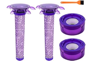 4 Pack Upgraded Replacement Filters for Dyson V8 V7 New Version SV37 SV25 V8 Animal Extra Cordless V8 FOCUS Mattress Vacuum C