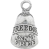 Guardian Bell Freedom Isn’t Free Good Luck Bell w/Keyring & Black Velvet Gift Bag | Motorcycle Bell | Lead-Free Pewter | Good Luck Gift to Friends & Family | Bike Bell | Made in USA