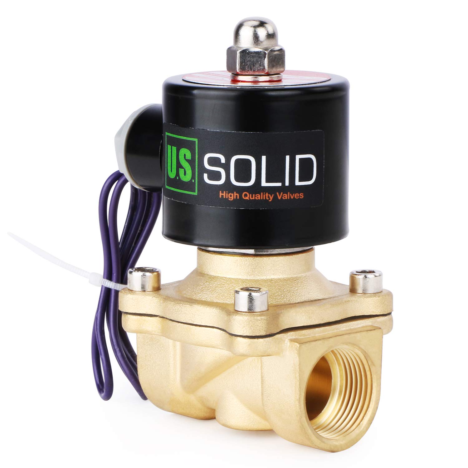 3/4" Brass Electric Solenoid Valve 12V DC N.C. Air Water Fuel VITON G Thread