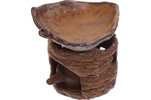 Artibetter Vintage Zen Incense Burner Aromatherapy Censer with Tree Stump Leaf Design, Small Decorative Desktop