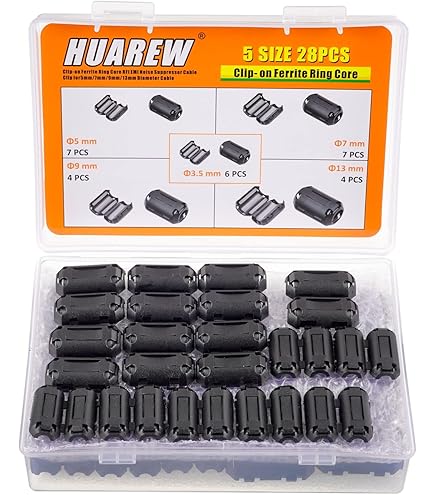 15mm Diamètre Cordon Clip Sur EMI RFI Bruit Ferrite Filtre 18Pcs