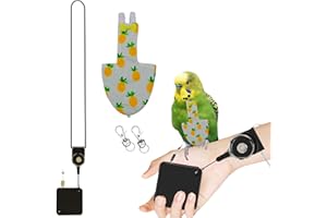 HOMEDY CRAFTS Bird Leash Harness and Diaper Set, Mini Bird Leashes, Birds Adjustable Outdoor Flying Training and Diapers, Chick Diapers, Flight Suit Accessories for Budgie Conure Parakeet Cockatiel (Pineapple, S)