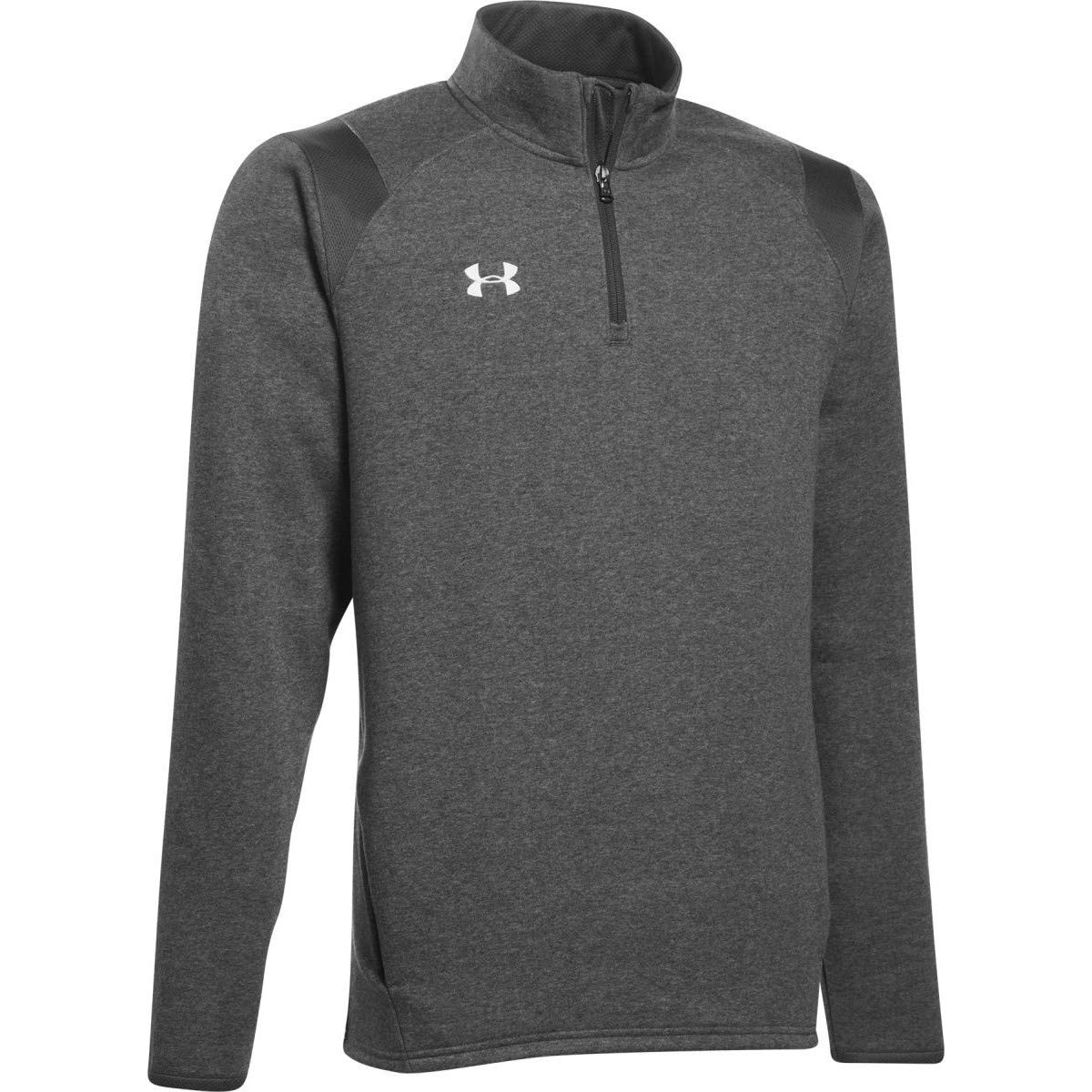 Photo 1 of Under Armour Men's Hustle Fleece 1/4 Zip Carbon | White SM