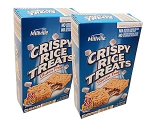 Millville Crispy Rice Treats Gluten-Free Marshmallow Squares Individually Wrapped Bars - 2 Boxes (16 ct)
